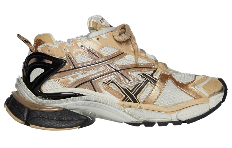 商品[国内直发] Balenciaga|巴黎世家 Valentine's Day 22 Runner 透气厚底 时尚百搭 低帮 老爹鞋 男款 米白金 做旧款,价格¥6508,第3张图片详细描述