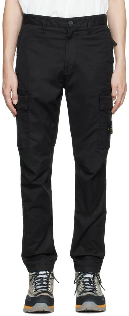 商品Stone Island|Black Straight-Leg Cargo Pants,价格¥2429,第1张图片