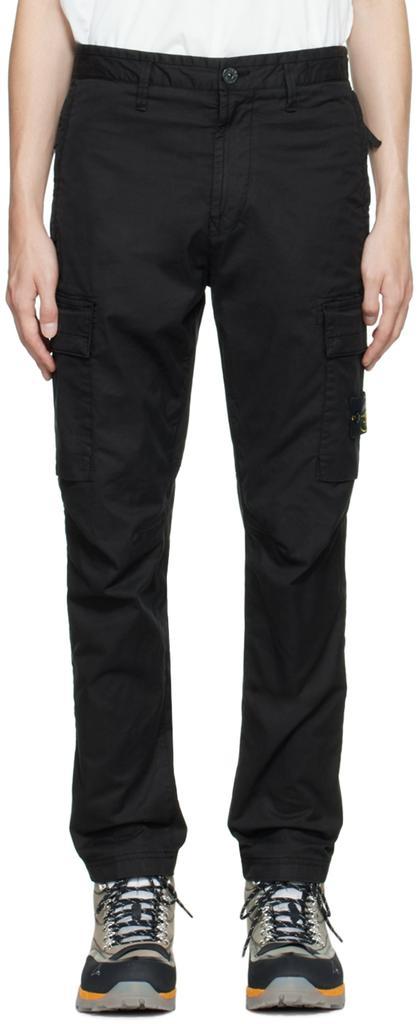 商品Stone Island|Black Straight-Leg Cargo Pants,价格¥3841,第1张图片