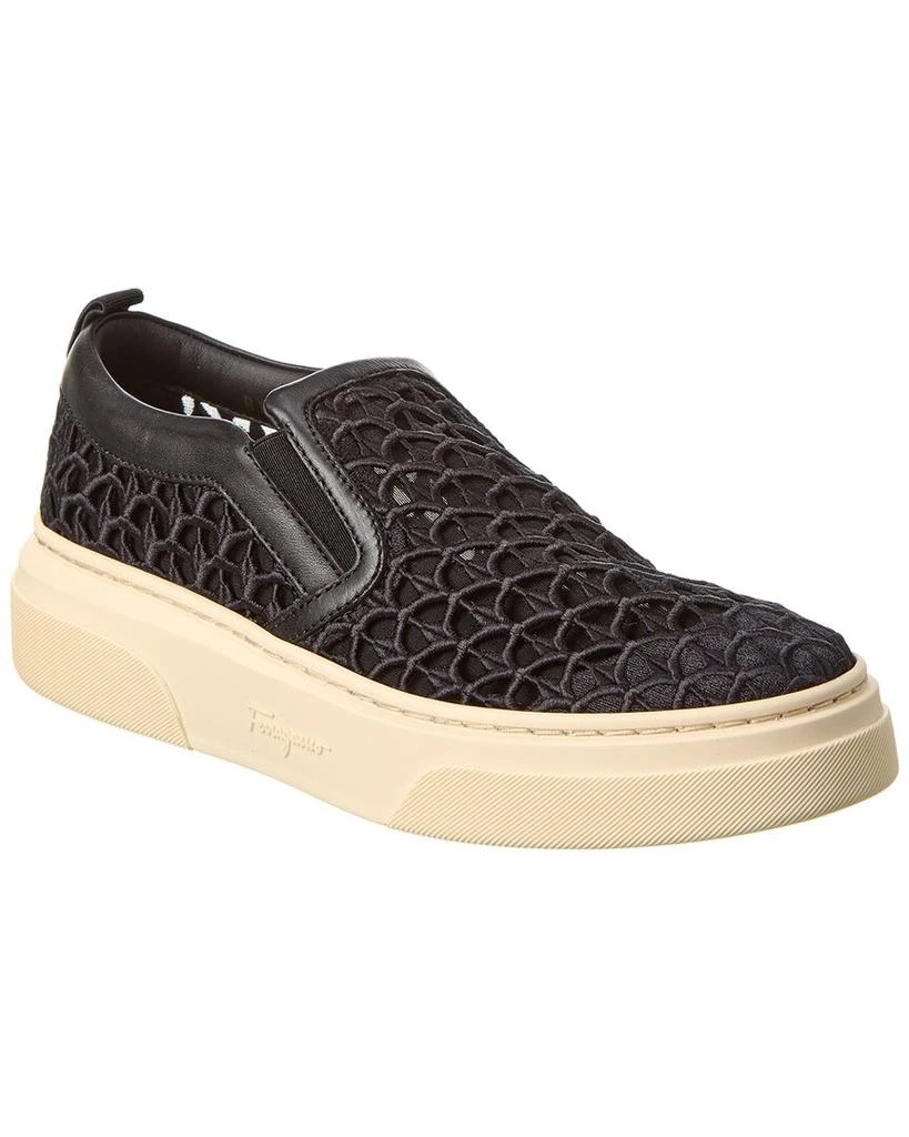 商品Salvatore Ferragamo|Ferragamo Cassina La Leather-Trim Slip-On Sneaker,价格¥3573,第1张图片