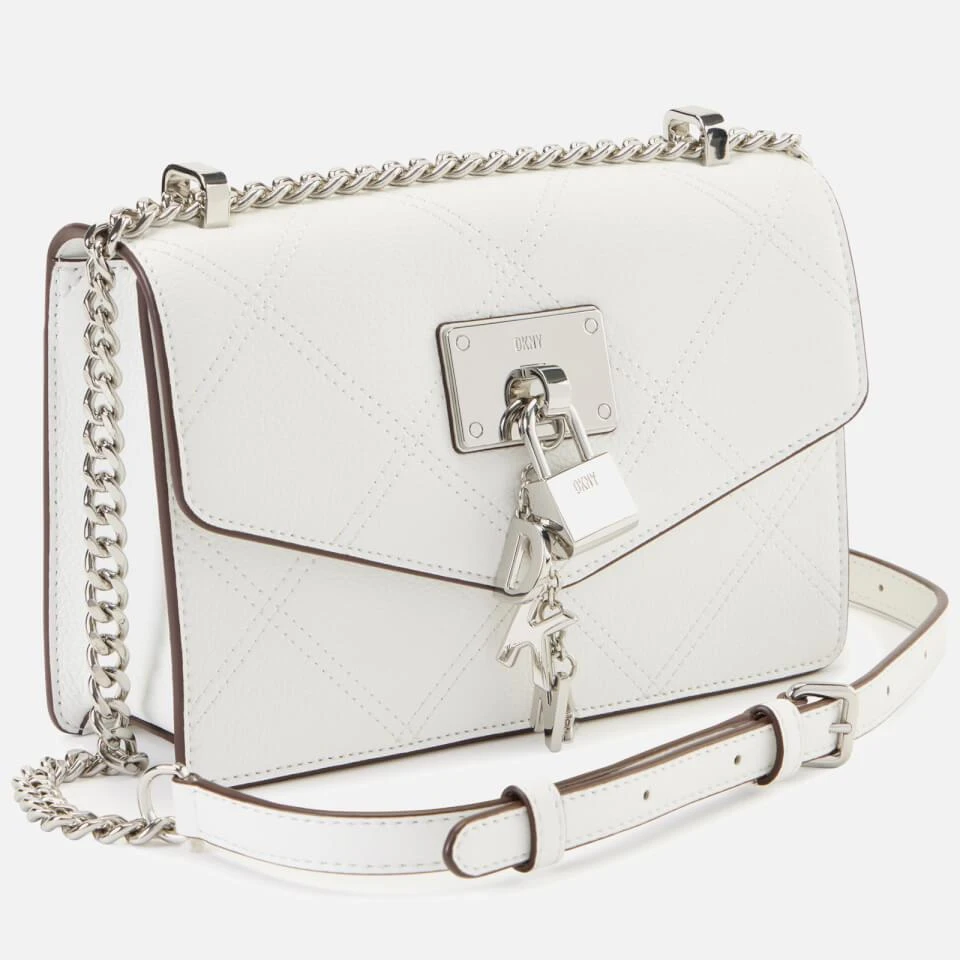 商品DKNY|DKNY Women's Elissa Small Shoulder Flap Bag - Optic White,价格¥1202,第3张图片详细描述