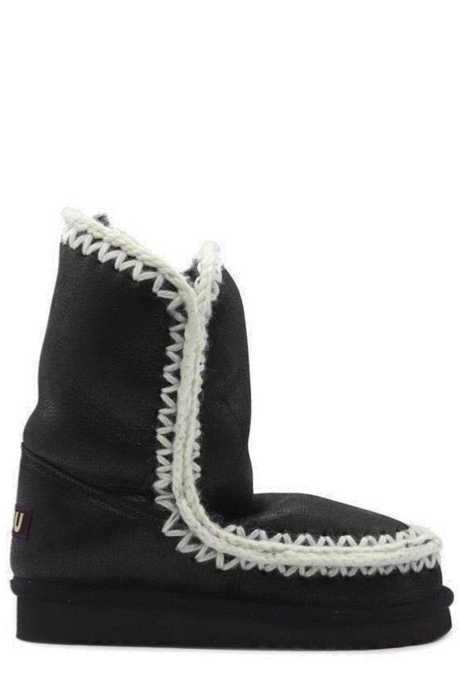 Mou Eskimo Contrast-Stitched Wedge Ankle Boots商品第1张图片规格展示