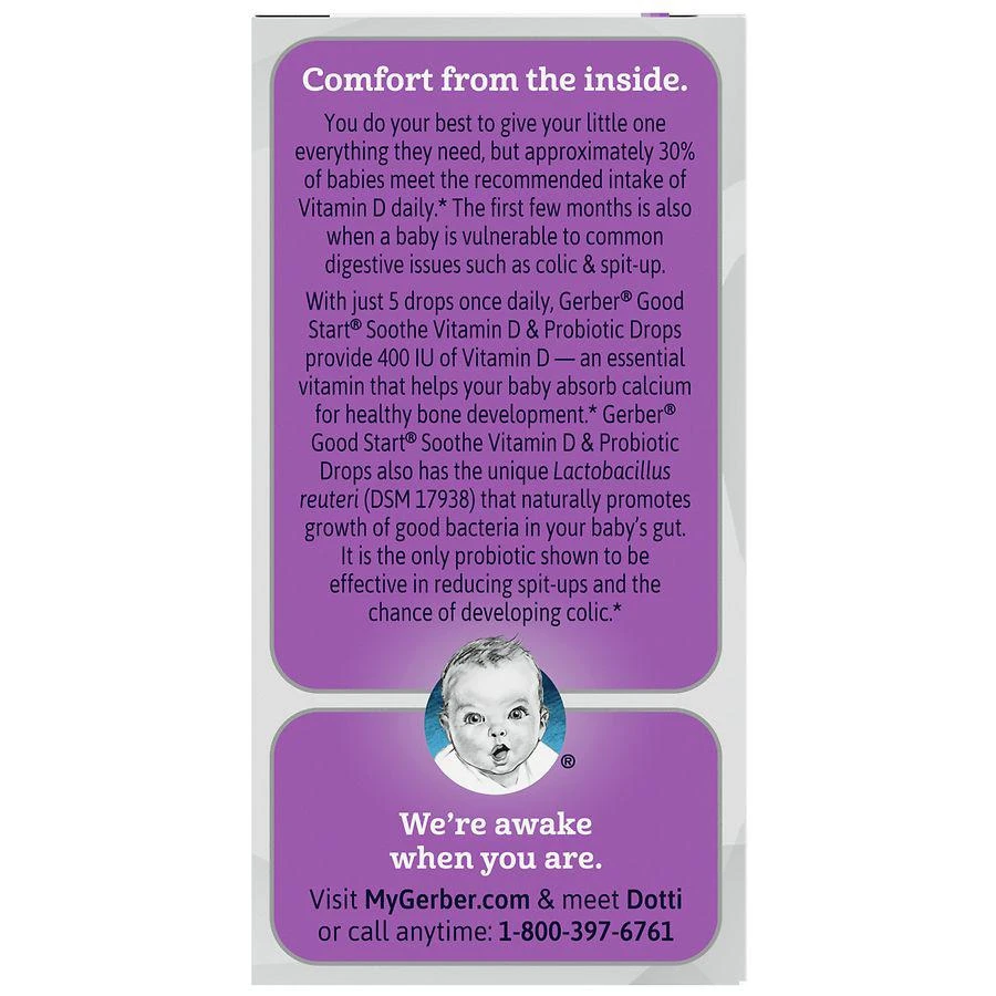 商品Gerber|Soothe Baby Probiotic Drops with Vitamin D,价格¥126,第2张图片详细描述