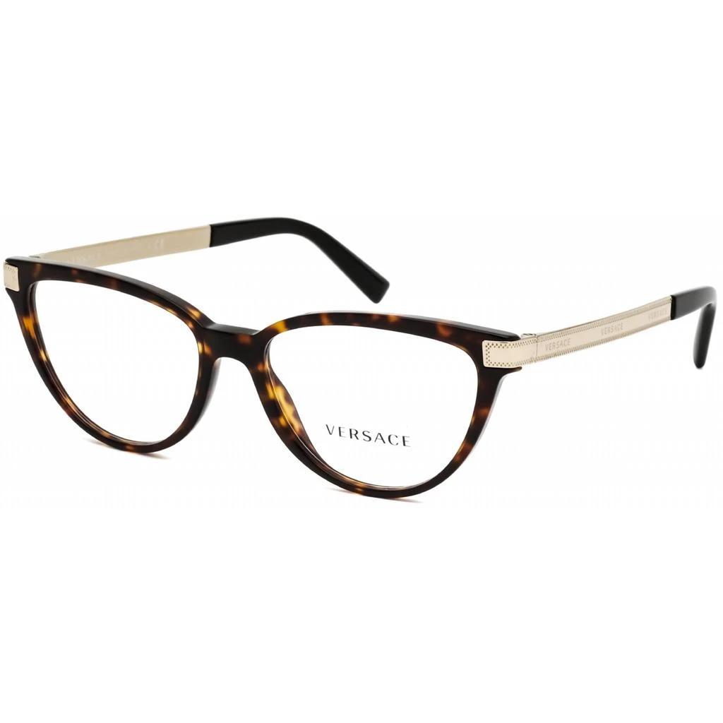 商品Versace|Versace Women's Eyeglasses - Clear Demo Lens Havana Plastic Cat Eye Frame | VE3271 108,价格¥1013,第1张图片