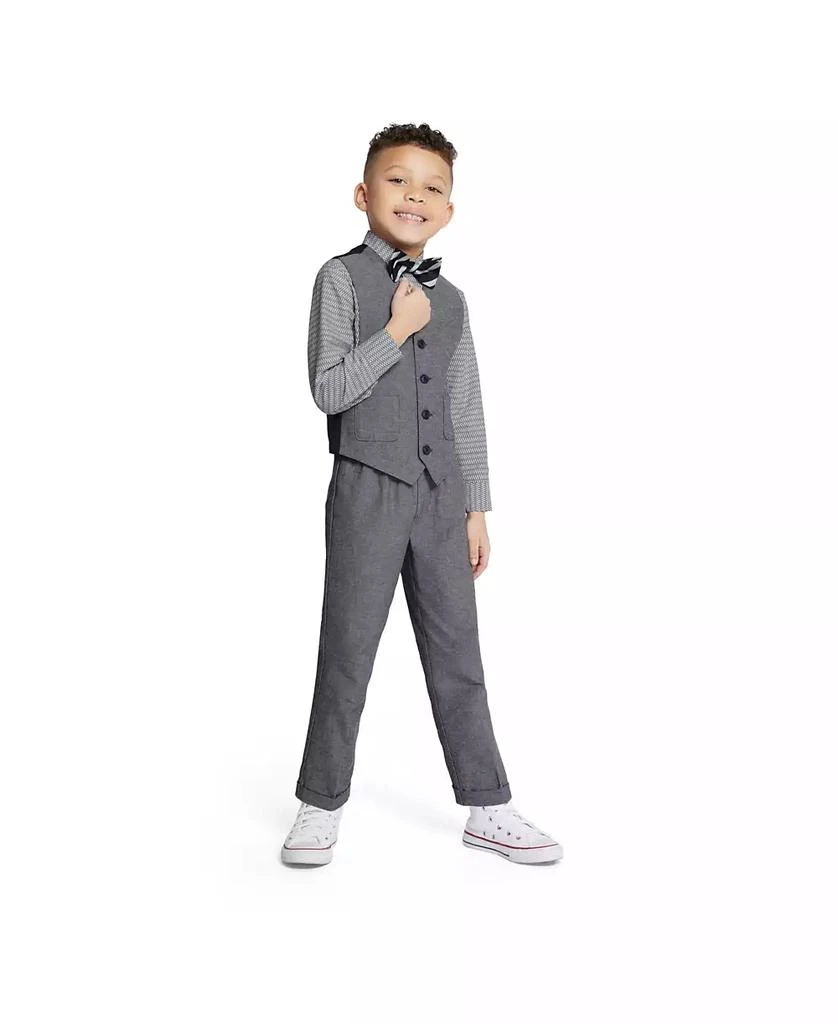 商品Nautica|Little Boys Linen Look Machine Washable Vest Set,价格¥122,第1张图片