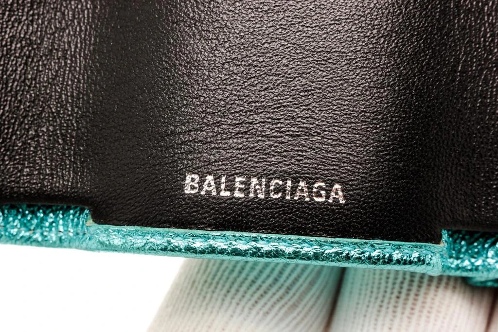 商品[二手商品] Balenciaga|Balenciaga Blue Leather Logo Trifold Wallet,价格¥3930,第5张图片详细描述