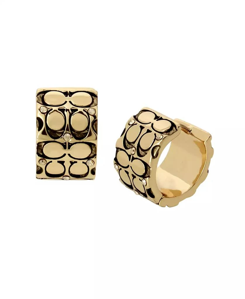 商品Coach|Quilted C Huggie Earrings,价格¥485,第1张图片