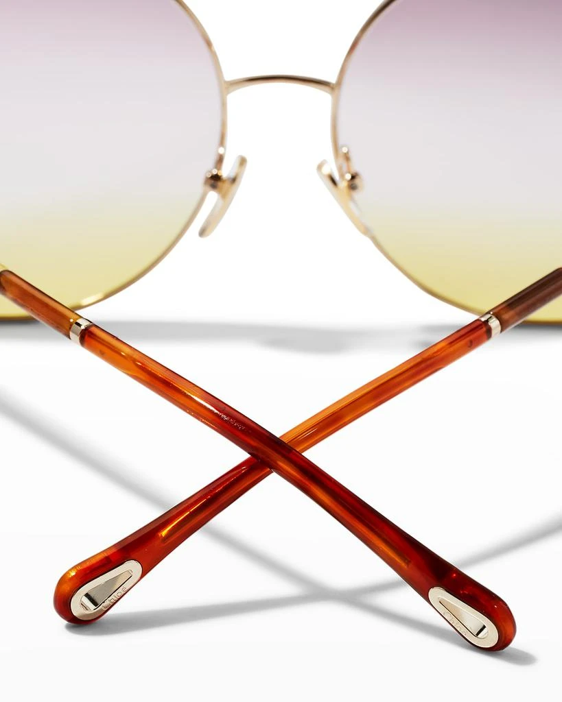 商品Chloé|Gradient Round Metal & Acetate Sunglasses,价格¥1915,第5张图片详细描述