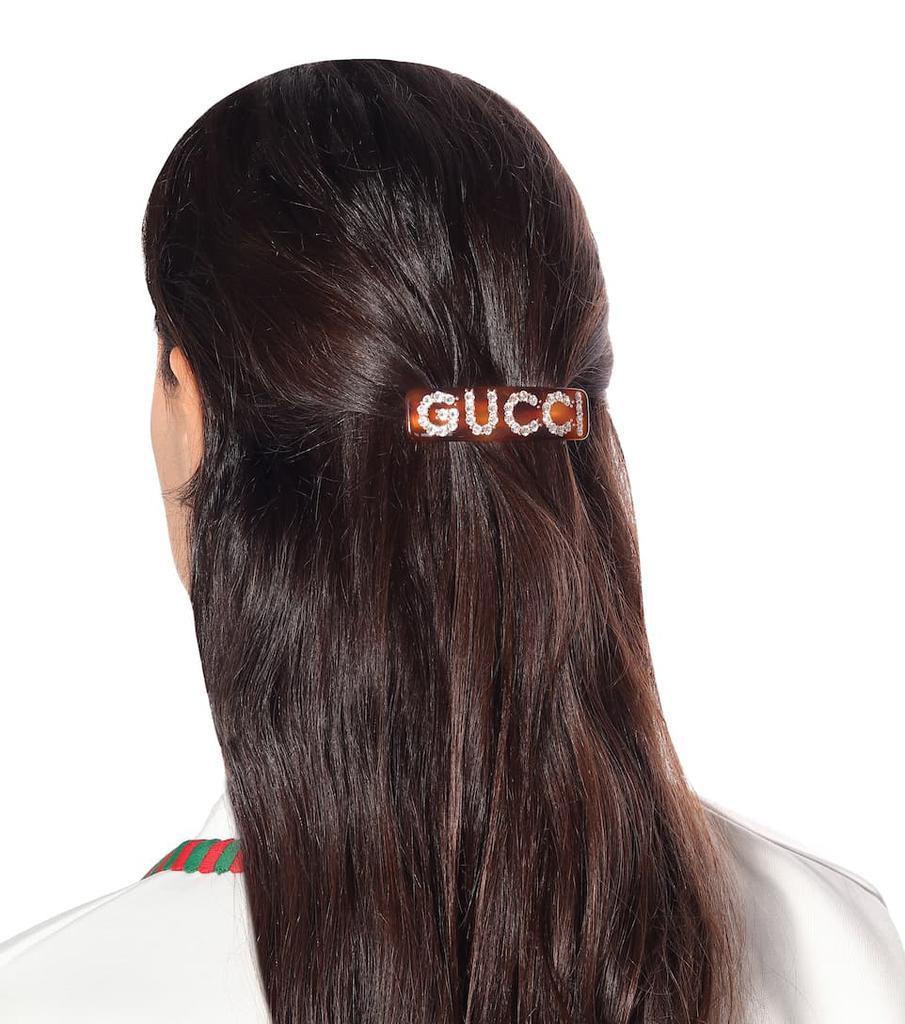 商品Gucci|Logo水晶缀饰发夹,价格¥3944,第5张图片详细描述