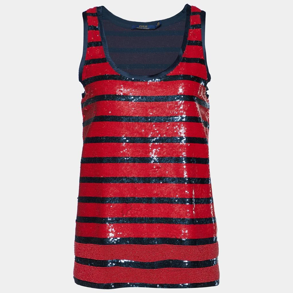 商品Ralph Lauren|Polo Ralph Lauren Red & Navy Blue Sequined Tank Top S,价格¥982,第1张图片