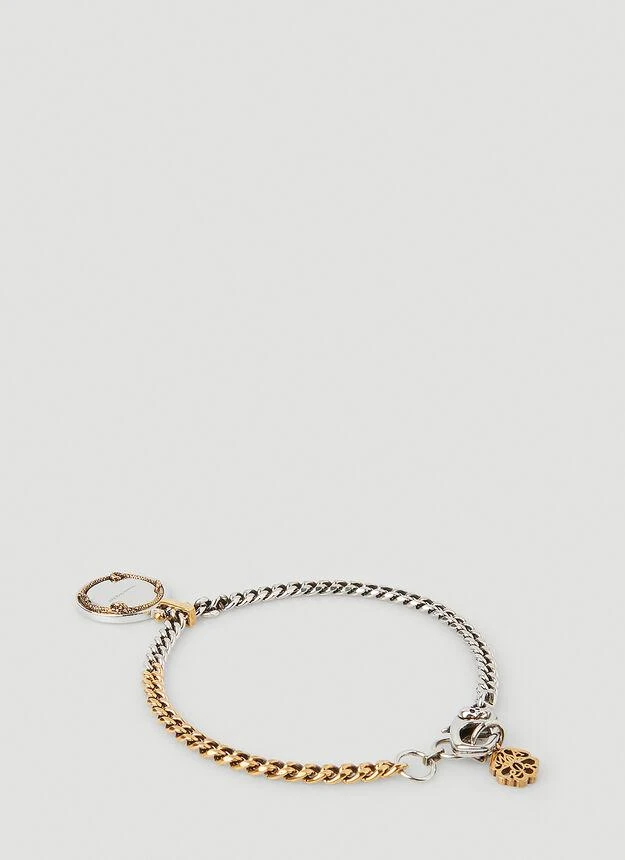 商品Alexander McQueen|Snake Medall Bracelet in Silver,价格¥1707,第2张图片详细描述