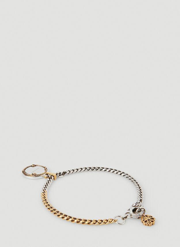 商品Alexander McQueen|Snake Medall Bracelet in Silver,价格¥3431,第4张图片详细描述