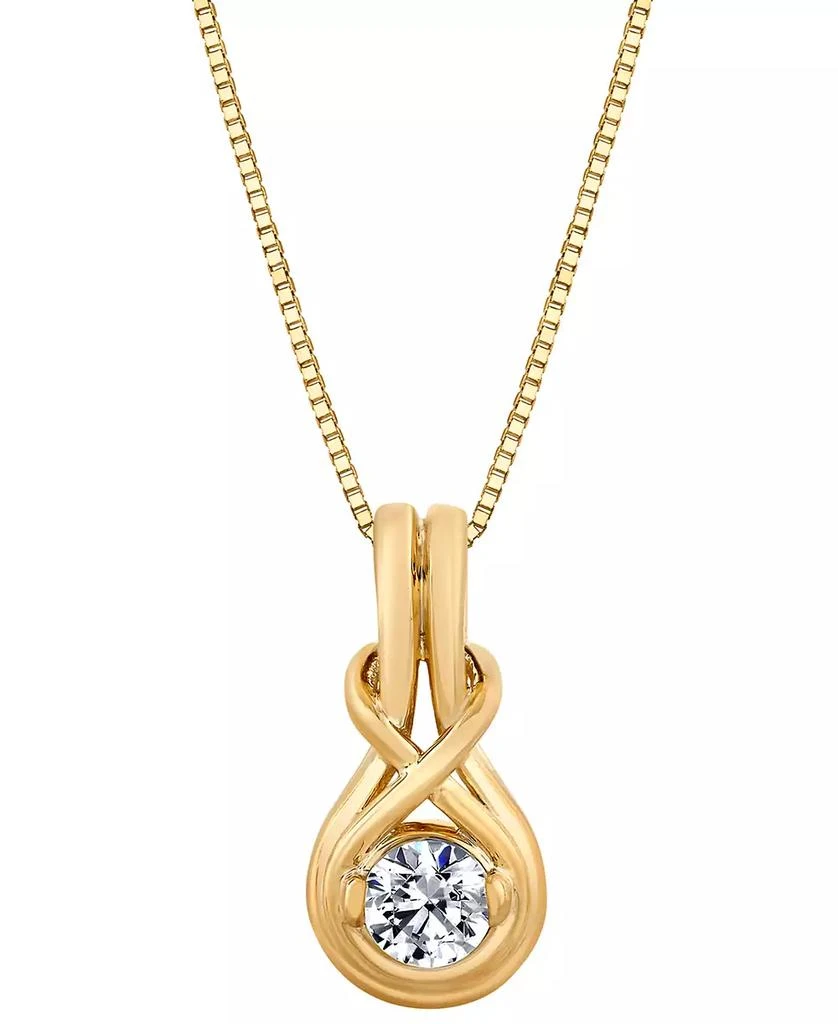 商品Sirena|Diamond Knot 18" Pendant Necklace (1/4 ct. t.w.) in 14k Gold,价格¥8393,第1张图片