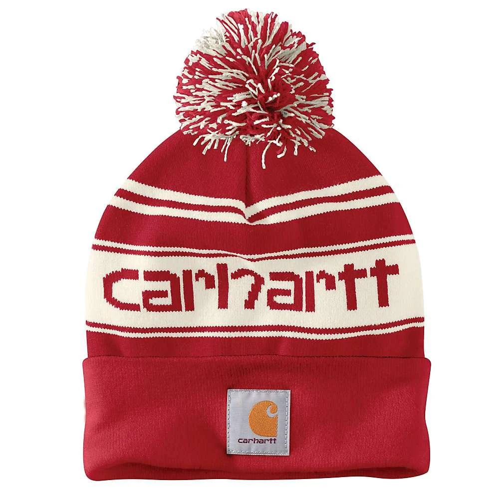 商品Carhartt|Carhartt Men's Knit Pom-Pom Cuffed Logo Beanie,价格¥237,第3张图片详细描述