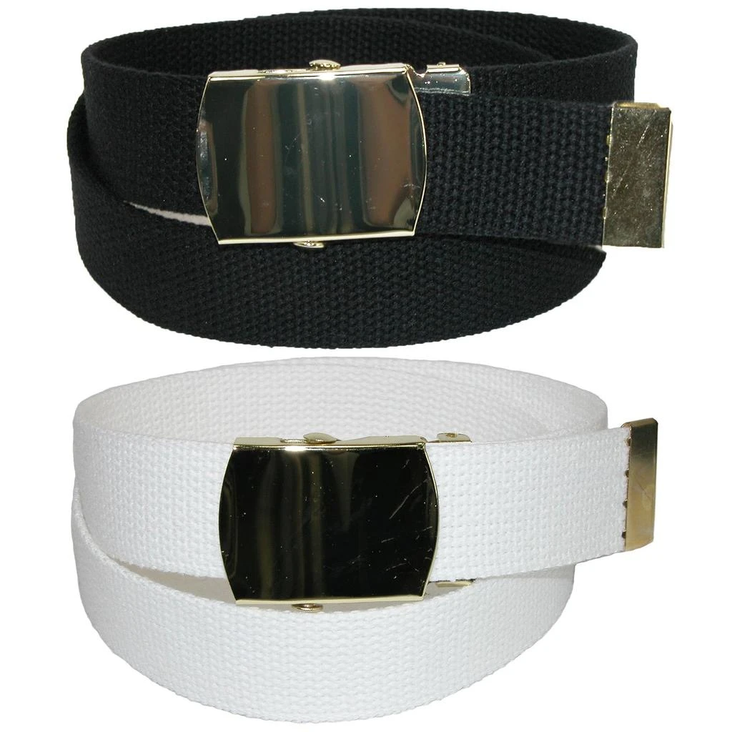 Kid's Cotton Belt with Brass Military Buckle (Pack of 2 Colors) 商品