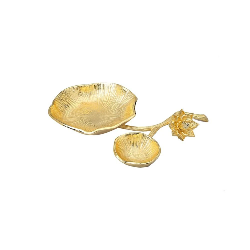 商品Classic Touch|Gold Chip And Dip Bowl with Lotus Flower Design,价格¥516,第1张图片