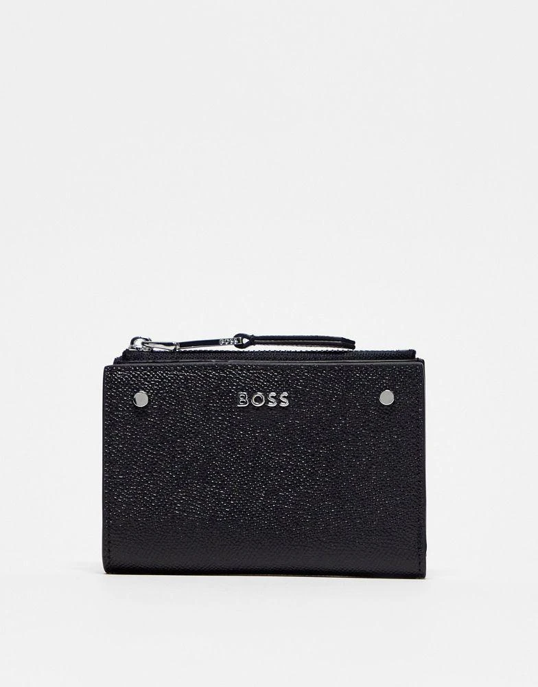 商品BOSS by Hugo Boss|BOSS Orange Cindy leather zip purse in black,价格¥947,第1张图片