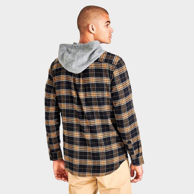 Men's Vans Parkway Hooded Flannel Buttondown Shirt商品第4张图片规格展示