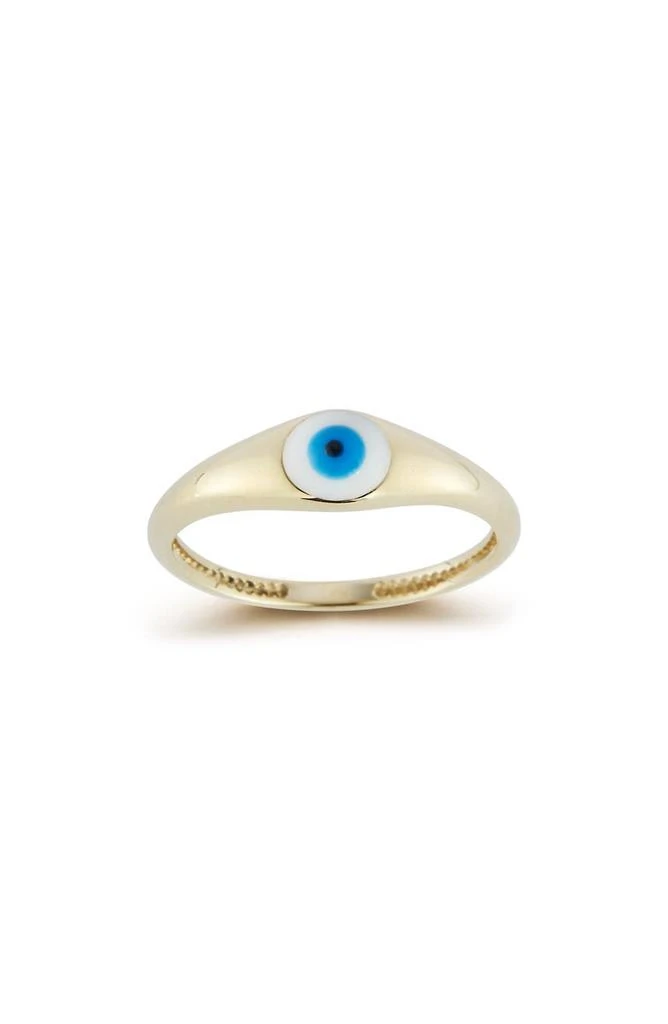 商品Ember Fine Jewelry|14K Gold Enamel Evil Eye Ring - Size 6,价格¥1311,第1张图片