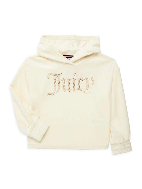 商品Juicy Couture|Little Girl's Studded Logo Velour Hoodie,价格¥188,第1张图片