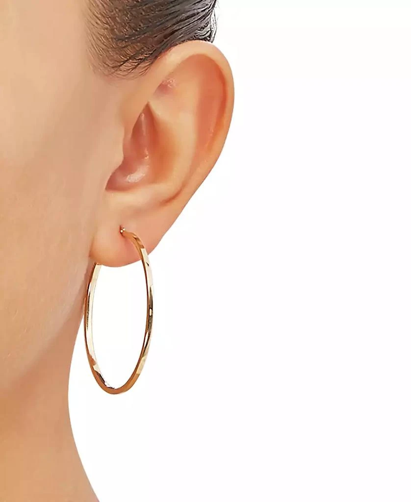 商品Macy's|Medium Flat-Edge Hoop Earrings in 10k Gold (Also in 10k Rose Gold and 10k White Gold), 1-1/2",价格¥1123,第3张图片详细描述