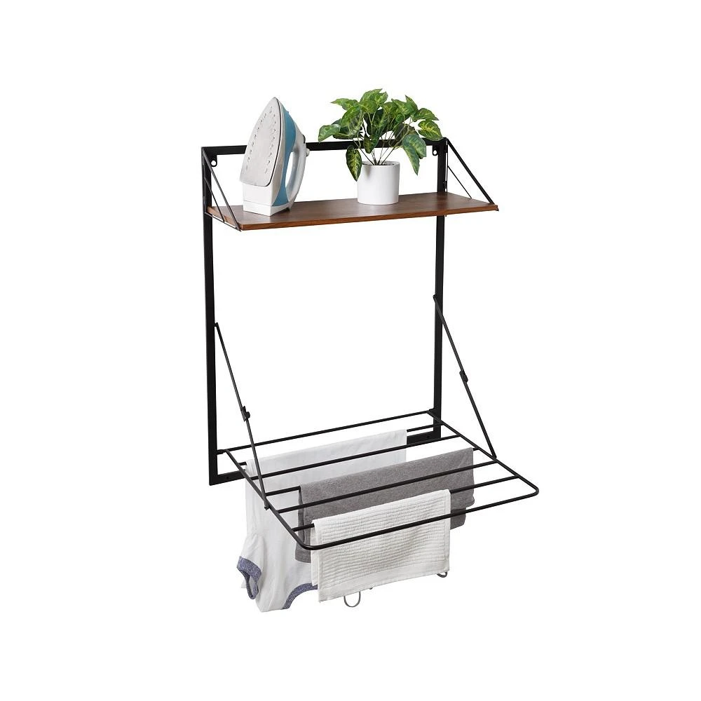 商品Honey Can Do|Collapsible Wall Mounted Clothes Drying Rack with Shelf,价格¥763,第2张图片详细描述