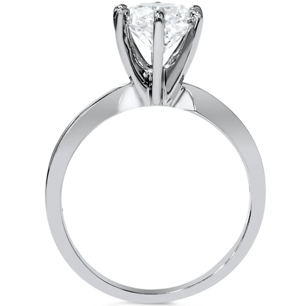 商品Pompeii3|VVS 3ct Solitaire Moissanite Engagement Ring Round Brilliant 14k White Gold,价格¥4823,第2张图片详细描述