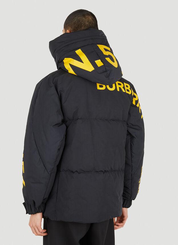 Logo Print Puffer Jacket in Black商品第4张图片规格展示