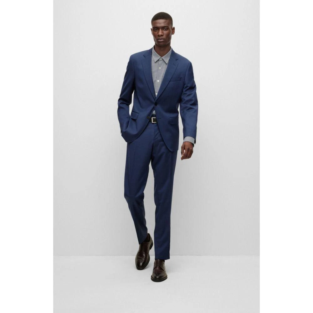 商品Hugo Boss|Slim-fit shirt in patterned performance-stretch jersey,价格¥669,第3张图片详细描述