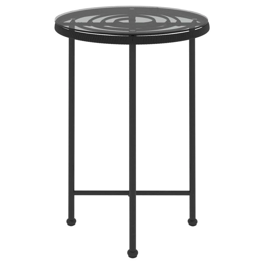 商品VidaXL|Dining Table Black Ã˜21.7"Â Tempered Glass and Steel,价格¥933,第3张图片详细描述