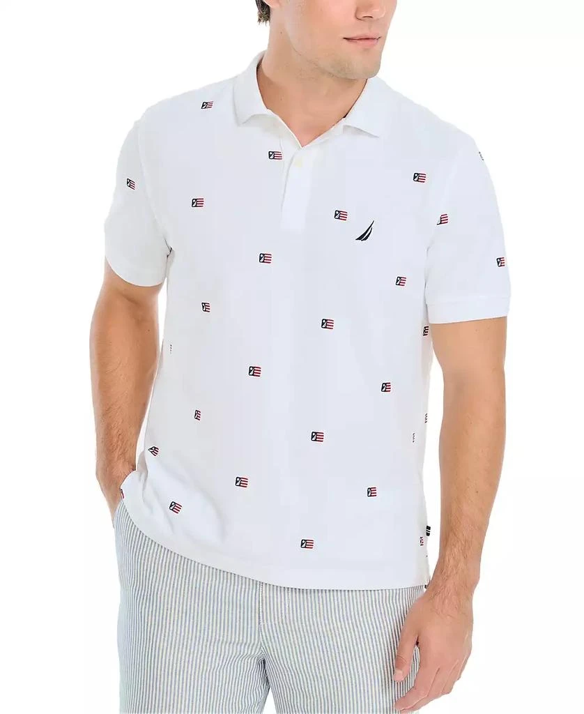 商品Nautica|Men's Classic-Fit Icon-Print Performance Deck Polo Shirt,价格¥121,第1张图片