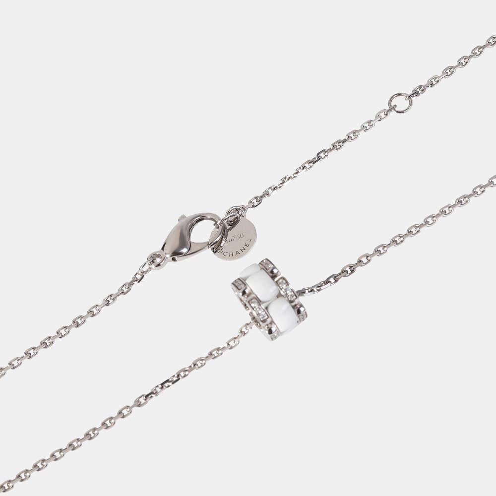 Chanel Ultra White 18K White Gold Diamond Ceramic Necklace商品第3张图片规格展示