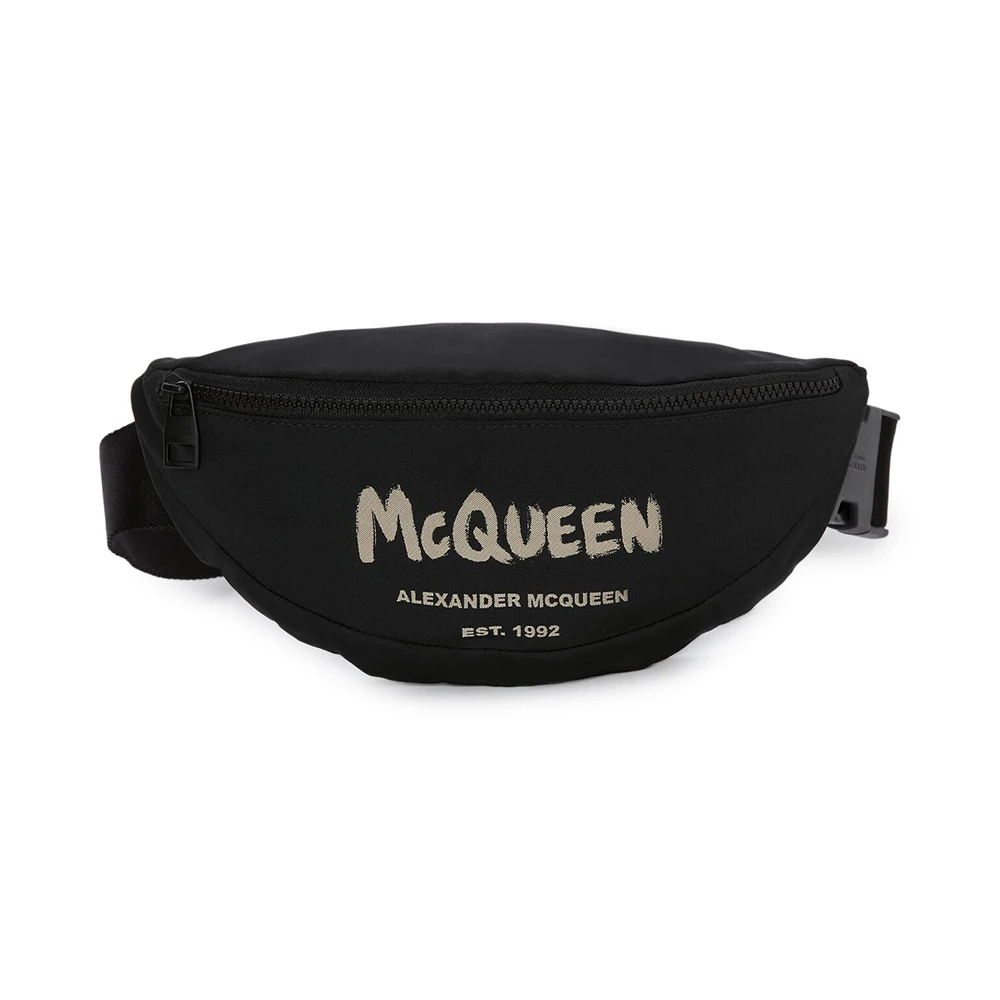 商品[国内直发] Alexander McQueen|ALEXANDER MCQUEEN 黑色男士腰包 683109-1AABW-1073,价格¥2688,第1张图片