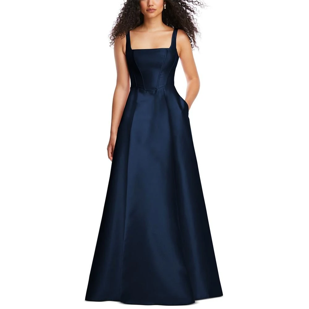 商品Alfred Sung|Women's Boned-Bodice Square-Neck Evening Gown,价格¥1459,第1张图片