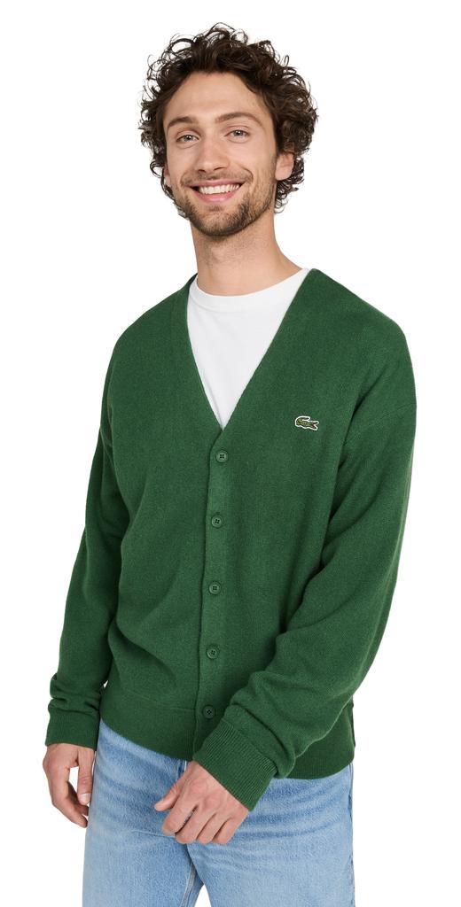 Lacoste Relaxed Fit Tone-on-Tone Buttons Wool Cardigan商品第1张图片规格展示