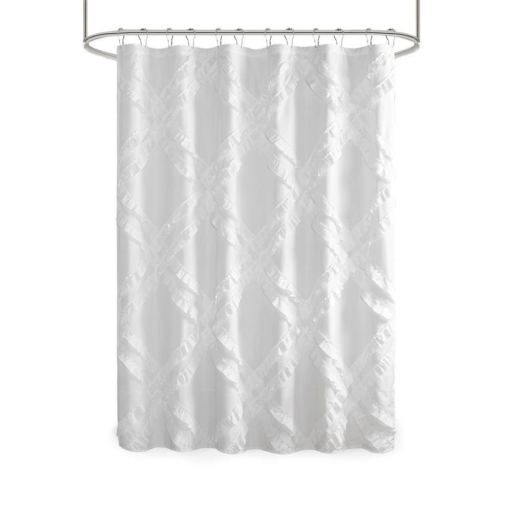 商品Intelligent Design|Kacie Diamond Ruffles Shower Curtain,价格¥265,第5张图片详细描述