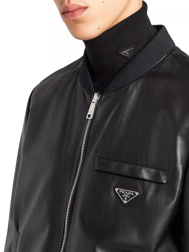 商品Prada|Reversible Nappa Leather and Re-Nylon Bomber Jacket,价格¥42705,第5张图片详细描述