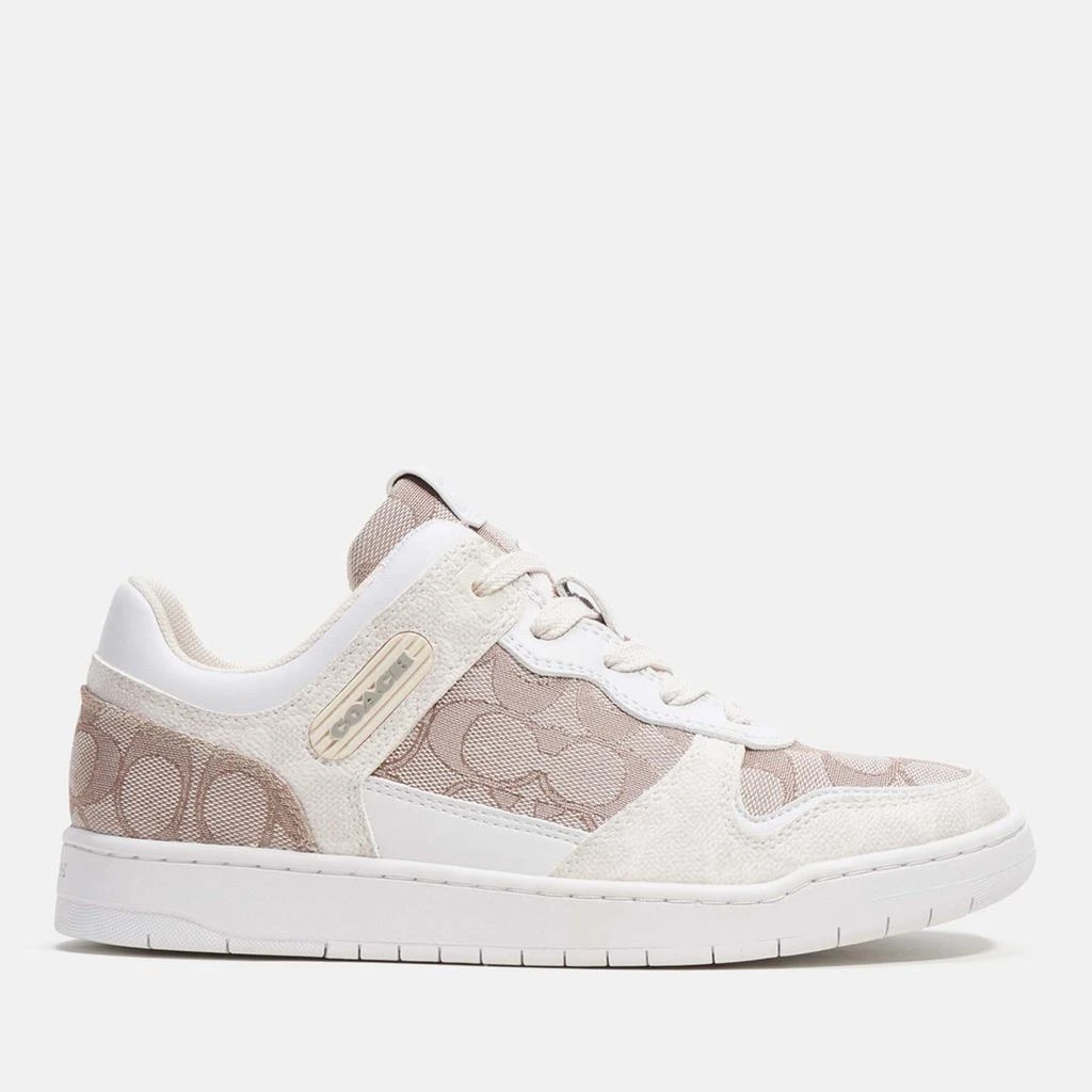 商品Coach|Coach C201 Basket Logo-Jacquard and Leather Trainers,价格¥2209,第1张图片