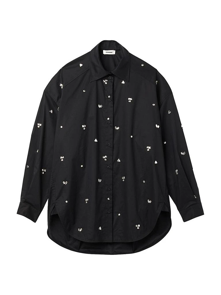 商品Sandro|Hand-Embroidered Embellished Shirt,价格¥1388,第1张图片