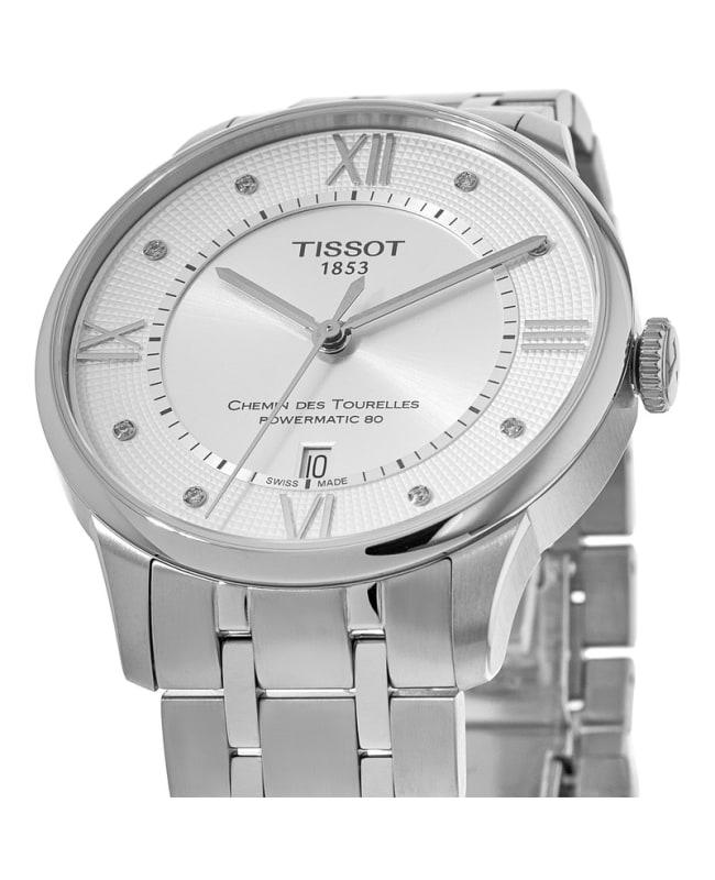 Tissot Chemin Des Tourelles Powermatic 80 Silver Diamond Dial Steel Men's Watch T099.407.11.033.00商品第2张图片规格展示