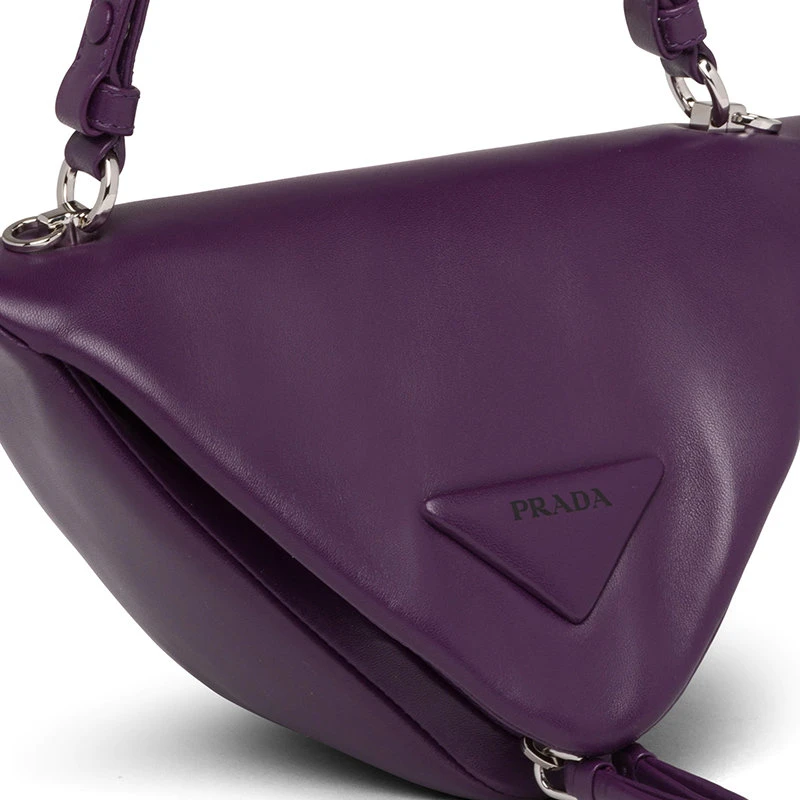 商品Prada|【预售3-7天】PRADA/普拉达 2021秋冬 紫色光滑纳帕皮革 绗缝经典三角形手提单肩包1BA315_2DX8_F0030_V_OOO,价格¥14720,第6张图片详细描述