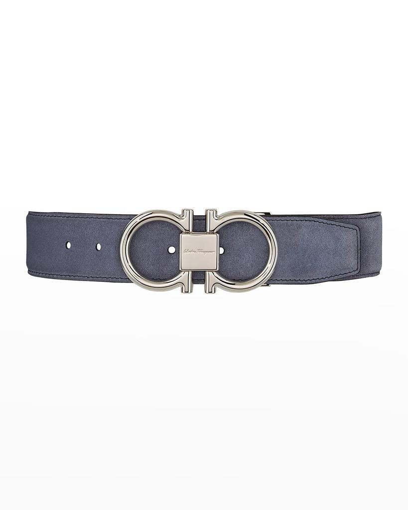 商品Salvatore Ferragamo|Men's Signature Gancini Suede-Leather Belt, 35mm,价格¥3878,第6张图片详细描述