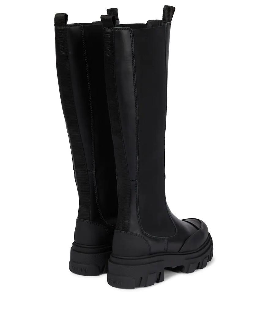 商品Ganni|Leather knee-high boots,价格¥3695,第5张图片详细描述