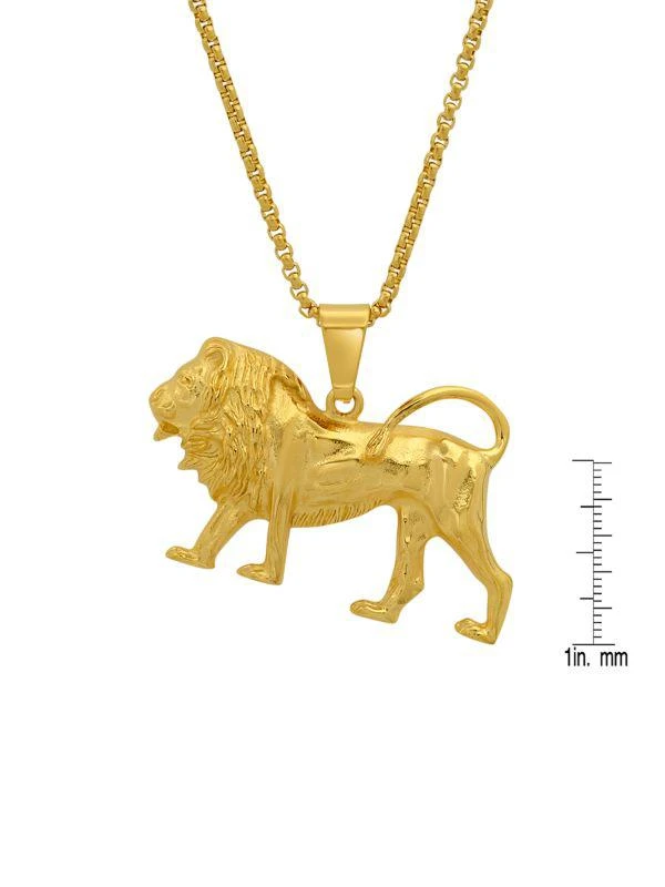 商品Anthony Jacobs|18K Goldplated Stainless Steel Lion Pendant Necklace,价格¥360,第2张图片详细描述