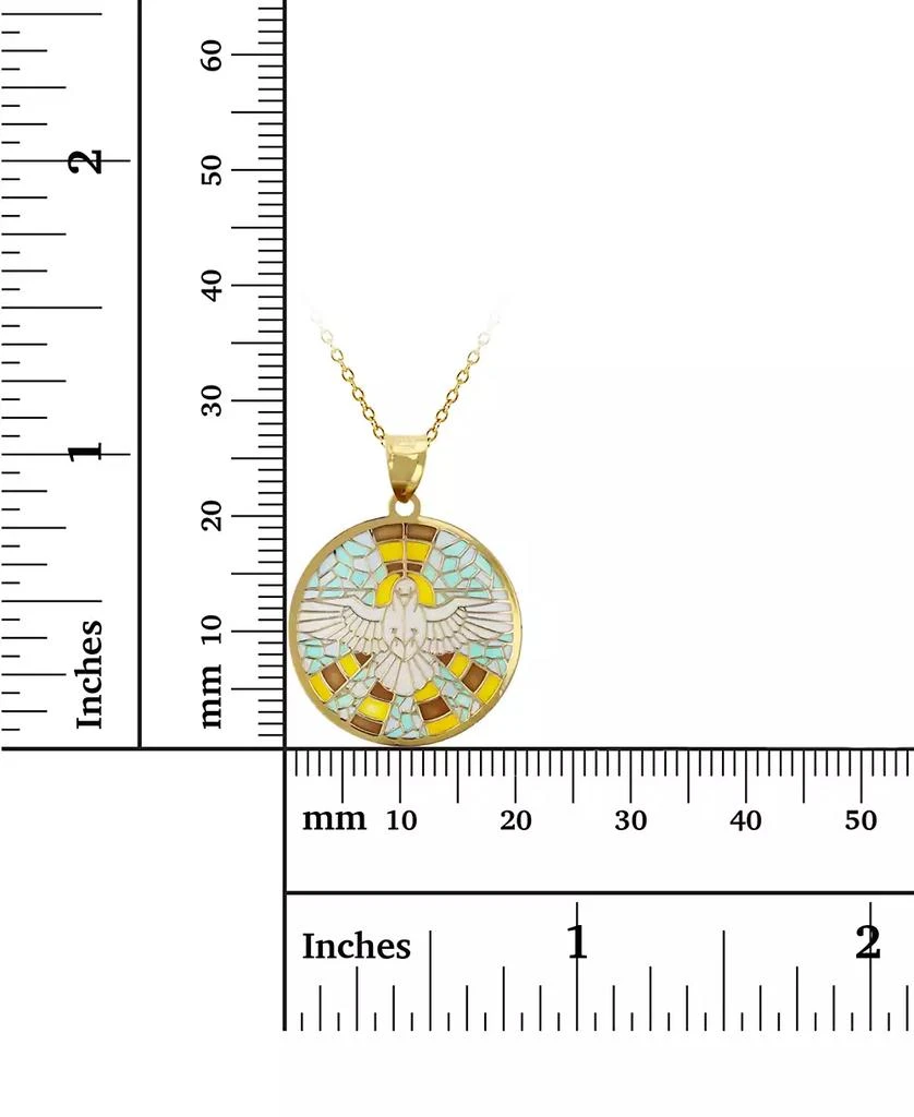 商品Macy's|Enamel Landing Dove 18" Pendant Necklace in 14k Gold,价格¥1064,第3张图片详细描述