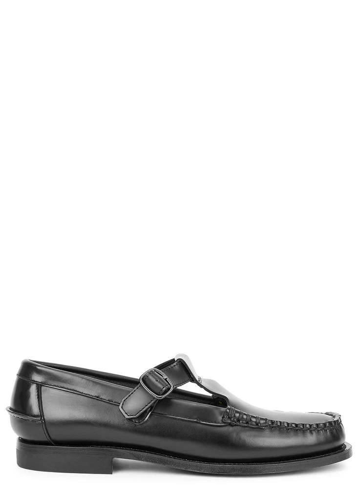 商品Hereu|Alber black leather T-bar loafers,价格¥1452,第1张图片