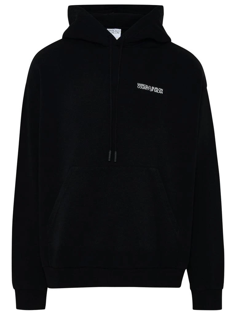 商品Marcelo Burlon|Marcelo Burlon County Of Milan Logo Printed Drawstring Hoodie,价格¥1802,第1张图片