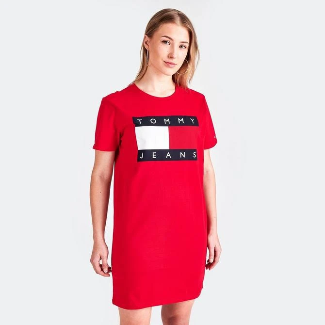 商品Tommy Hilfiger|Women's Tommy Hilfiger Flag Short-Sleeve T-Shirt Dress,价格¥113,第3张图片详细描述