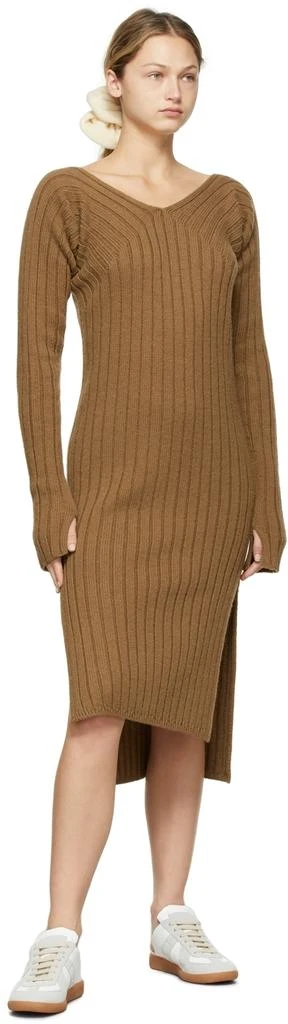 商品determ;|Brown Collagen Sleeve Knit Dress,价格¥1060,第4张图片详细描述