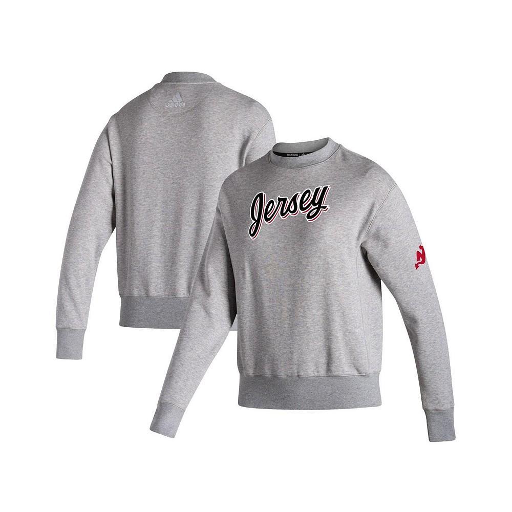 商品Adidas|Women's Heathered Gray New Jersey Devils 2021/22 Alternate Logo Reversible Pullover Sweatshirt,价格¥518,第4张图片详细描述